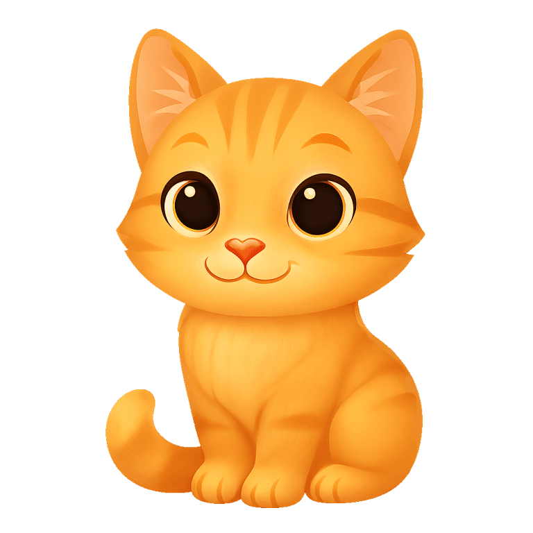 An orange kitten peeking out from behind the phone